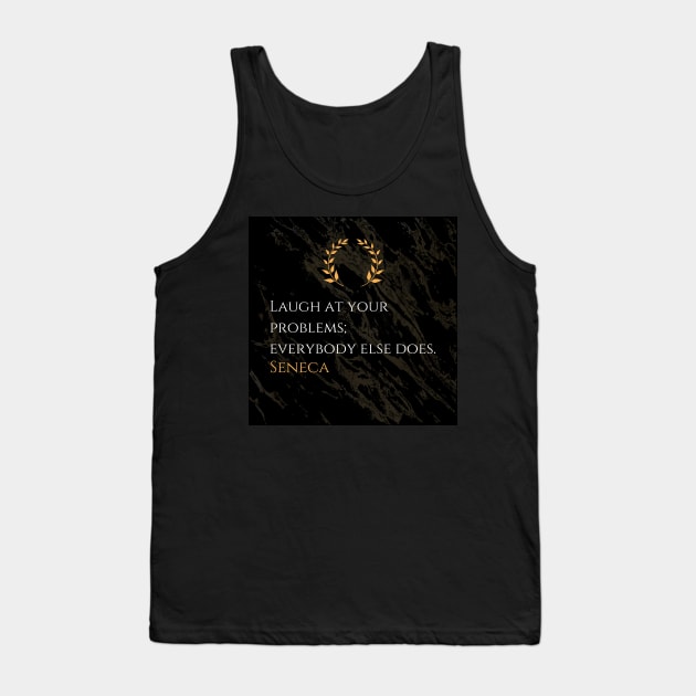 Seneca's Humor: Finding Lightness in Life's Challenges Tank Top by Dose of Philosophy